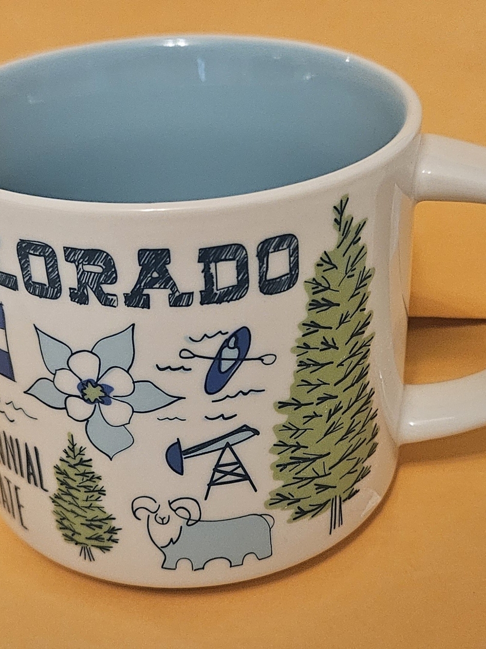 Starbucks Colorado"Been There Series" Ceramic Mug - Blue Interior